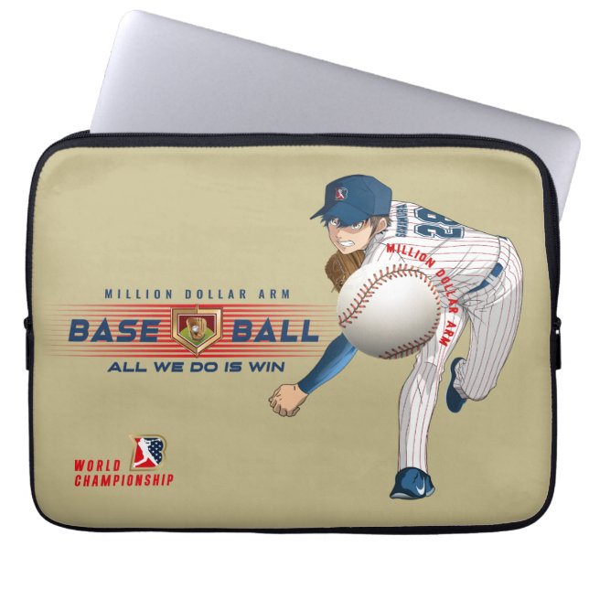 Honkbal held met Million Dollar Arm | 13 inch Laptop Sleeve (Voorkant)
