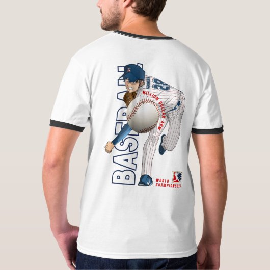 Honkbal held met Million Dollar Arm | Mannen Ringe T-shirt (Achterkant)