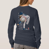 Honkbal held met Million Dollar Arm | met lange mo T-shirt (Achterkant)