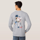 Honkbal held met Million Dollar Arm | met lange mo T-shirt (Achterkant volledig)