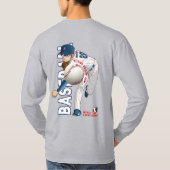 Honkbal held met Million Dollar Arm | met lange mo T-shirt (Achterkant)