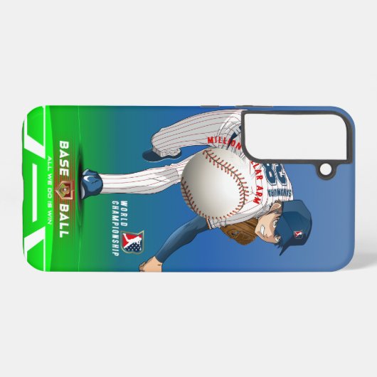 Honkbal held met Million Dollar Arm | Samsung Galaxy Hoesje (Achterkant horizontaal)