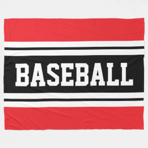 HONKBAL Helder Rood Zwart Wit Racing Stripes Fleece Deken