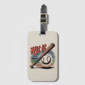  honkbal "Hit It" Retro Sports Bagagelabel (Voorkant (verticaal))