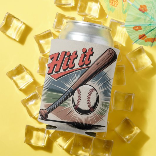  honkbal "Hit It" Retro Sports Blikjeskoeler (Insitu Zomer)