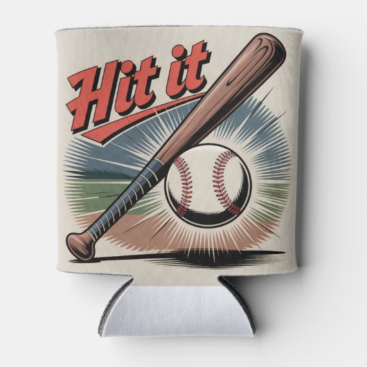  honkbal "Hit It" Retro Sports Blikjeskoeler (Voorkant)