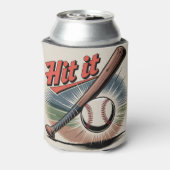  honkbal "Hit It" Retro Sports Blikjeskoeler (Blikje Achterkant)