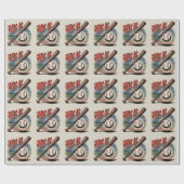 honkbal "Hit It" Retro Sports Cadeaupapier (Vlak)
