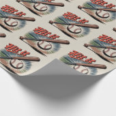 honkbal "Hit It" Retro Sports Cadeaupapier (Hoek)