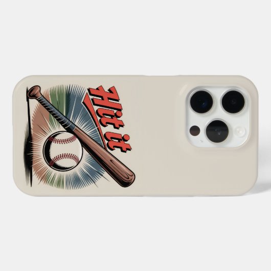honkbal "Hit It" Retro Sports Case-Mate iPhone Case (Achterkant (horizontaal))
