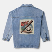 honkbal "Hit It" Retro Sports Denim Jacket (Achterkant)