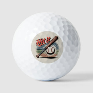  honkbal "Hit It" Retro Sports Golfballen