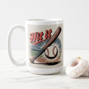  honkbal "Hit It" Retro Sports Koffiemok