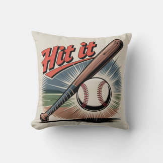 honkbal "Hit It" Retro Sports Kussen