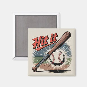honkbal "Hit It" Retro Sports Magneet