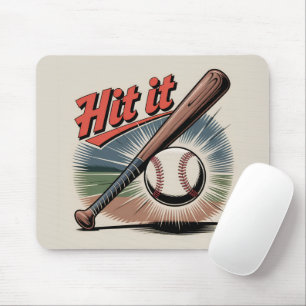  honkbal "Hit It" Retro Sports Muismat