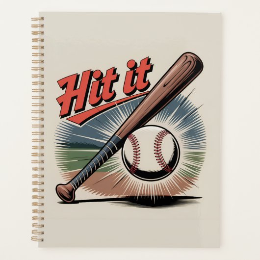  honkbal "Hit It" Retro Sports Planner (Voorkant)