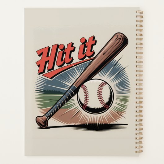 honkbal "Hit It" Retro Sports Planner (Achterkant)