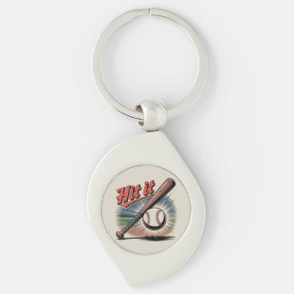 honkbal "Hit It" Retro Sports Sleutelhanger