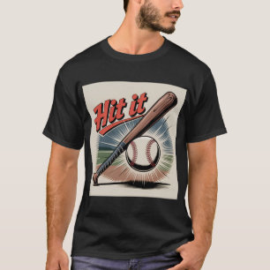  honkbal "Hit It" Retro Sports T-shirt