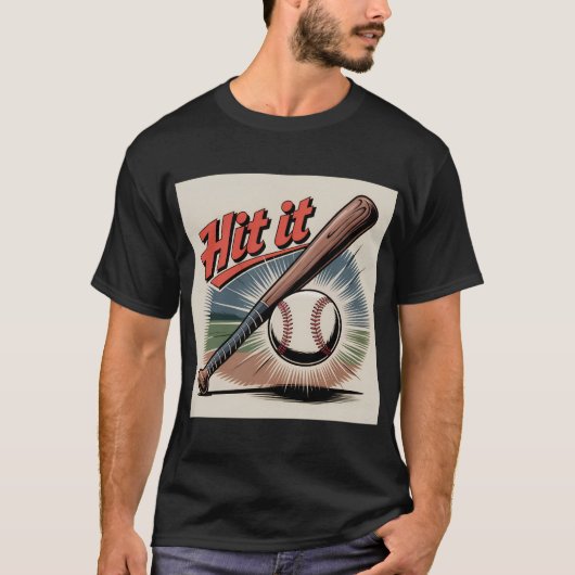 honkbal "Hit It" Retro Sports T-shirt (Voorkant)