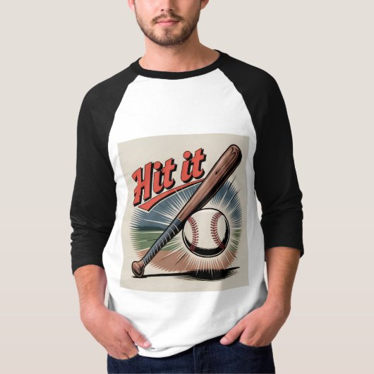 honkbal "Hit It" Retro Sports T-shirt (Voorkant)