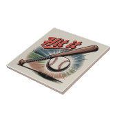  honkbal "Hit It" Retro Sports Tegeltje (Zijkant)