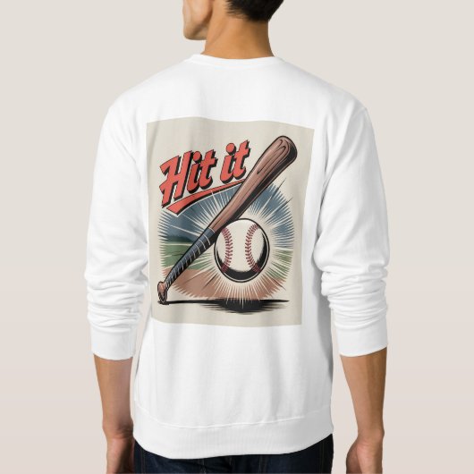  honkbal "Hit It" Retro Sports Trui (Achterkant)