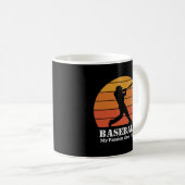 Honkbal Hobby Retro Sunset Personaliseren Koffiemok (Voorkant rechts)