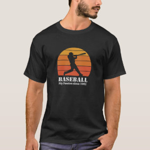 Honkbal Hobby Retro Sunset Personaliseren T-shirt