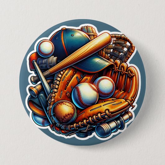 Honkbal Home Run Heroes Ronde Button 7,6 Cm (Voorkant)