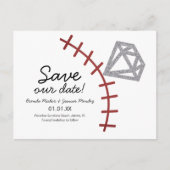 Honkbal Homerun Diamond Gem Save The Date Aankondigingskaart (Voorkant)