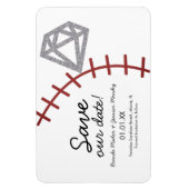 Honkbal Homerun Diamond Gem Save The Date  Magneet (Verticaal)