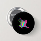 Honkbal Homerun Hit 80s Kleuren Ontwerp Ronde Button 5,7 Cm (Voorkant /achterkant)