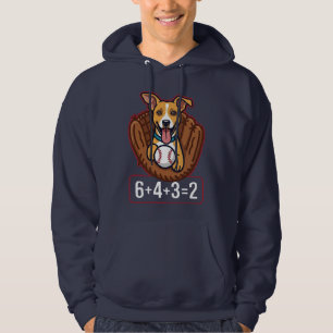 honkbal hond dubbelspel wiskunde hoodie