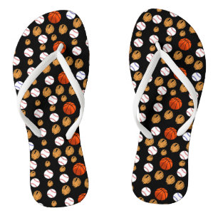 honkbal, honkbalhandschoen, basketbal, sport teenslippers