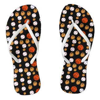 honkbal, honkbalhandschoen, basketbal, sport teenslippers