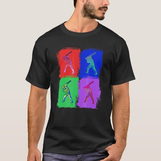 Honkbal Honkbalwedstrijd Pop Art T-shirt (Voorkant)