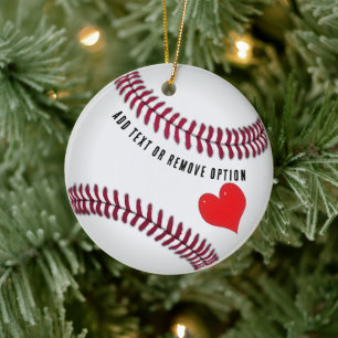 Honkbal Houdt van Kerstmis Keramisch Ornament