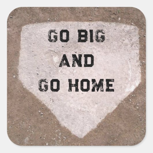 Honkbal Humor Vierkante Sticker (Voorkant)