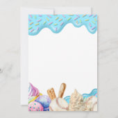 Honkbal Ice Cream Drip Tieners Verjaardagsfeest Kaart (Achterkant)