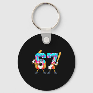 Honkbal Ijs 67 Zes Zeven Cool Speler 6 7 Dr Sleutelhanger