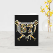 Honkbal Ijs Drip 67 Camo Zes Zeven Grappig Mij Kaart (Gele Bloem)