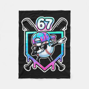 Honkbal Ijs Drip 67 Speler Dabbing Six Zeven Fleece Deken