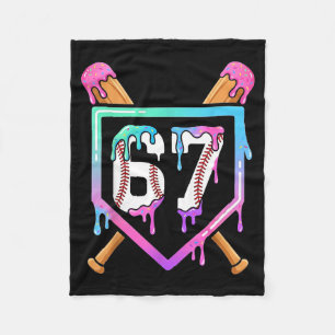 Honkbal Ijs Drip 67 Speler Dabbing Zes Zeven Fleece Deken