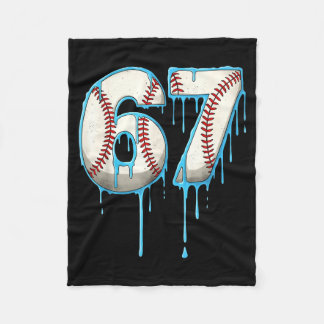 Honkbal Ijs Drip 67 Zes Zeven Meme Nummer 6 Fleece Deken