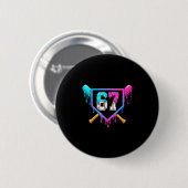 Honkbal Ijs Drip 67 Zes Zeven Meme Nummer 6 Ronde Button 5,7 Cm (Voorkant /achterkant)