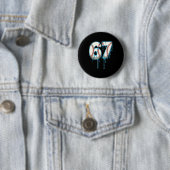 Honkbal Ijs Drip 67 Zes Zeven Meme Nummer 6 Ronde Button 5,7 Cm (In situ)