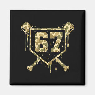 Honkbal Ijs Drip Camo Nummer 67 Speler 67ste Magneet