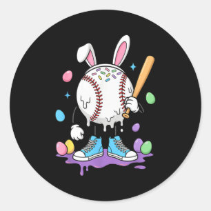 Honkbal Ijs Drip Jeugd Jongens Lieve Pasen Grappig Ronde Sticker